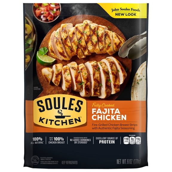 John Soules Foods Fire-Grilled Chicken Fajitas Strips Frozen 6 oz. Bag