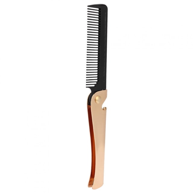 Peine de bolsillo plegable, peine de acero inoxidable para barba, bigote y peinado de barba, peine plegable para barba, rendimiento comprobado