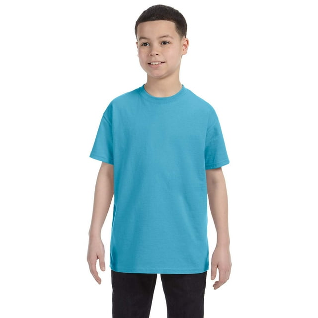 Jerzees Big Boy's Rib Collar Tear Away Label T-Shirt, Style 29B