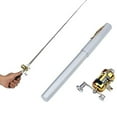 thumbnail image 3 of Pebbuoy Outdoor Pocket Alloy Fishing Rod, Mini Pen Shape Fishing Rod and Spinning Reel Combos Kit, Portable Collapsible Telescopic Fishing Pole for Lake Reservoir Ice Fishing, 3 of 7