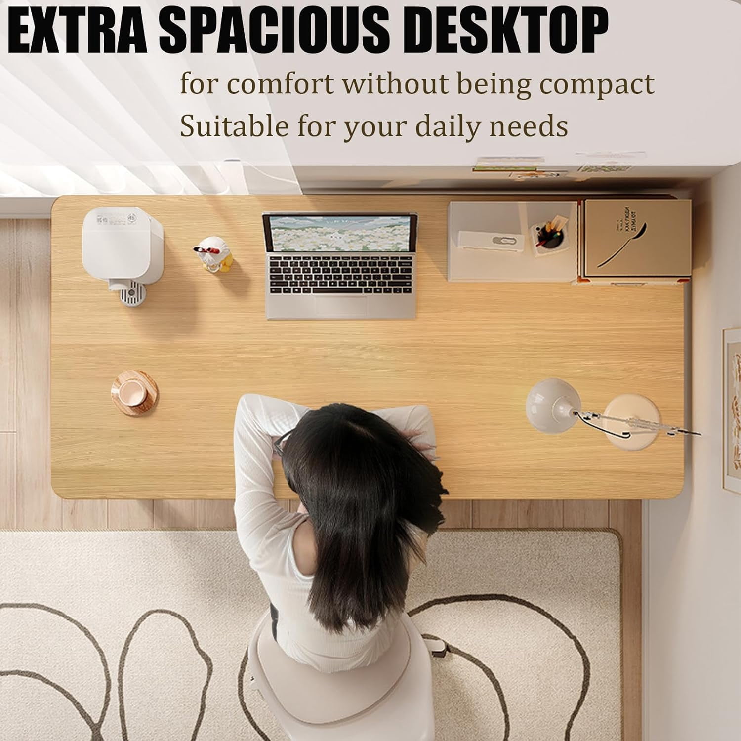 Computer Desk Modern Simple Style Desk for Home Office, 31.5 inch Small Writing Table or Bedroom,Natural