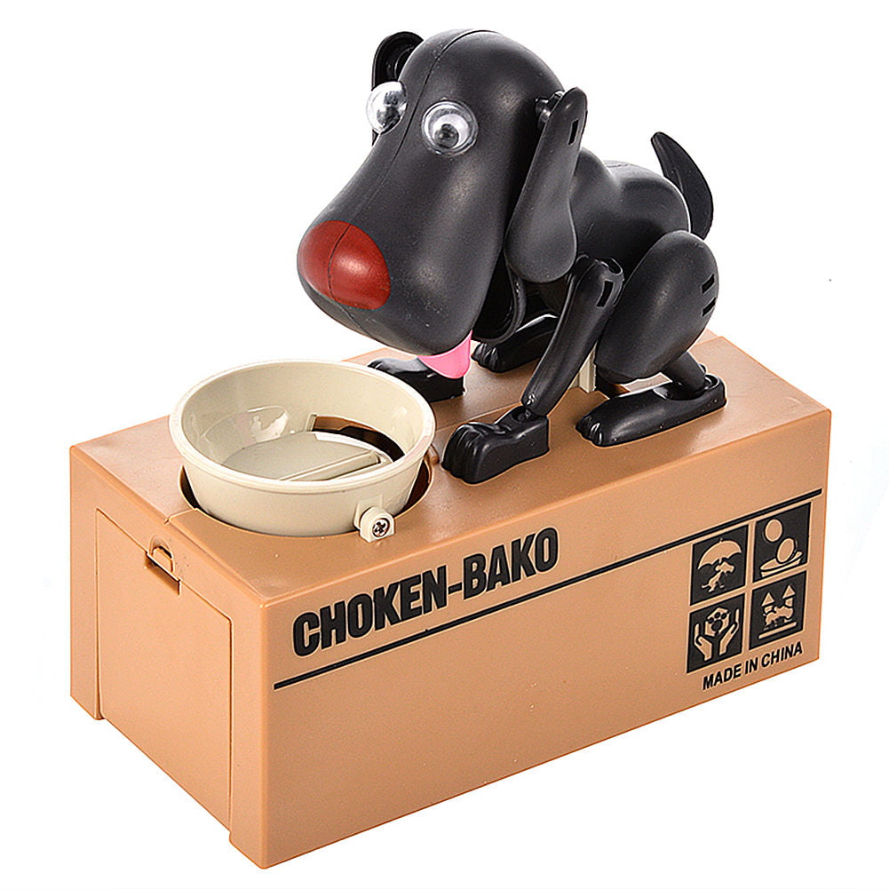 MECHANICAL HUNGRY DOG COIN BANK Choken Bako Doggy Puppy US SELLER Fun Kid's Gift 