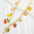 Gold Charm Necklace Statement Vintage Style Paperclip Link Chain