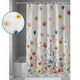 thumbnail image 3 of Shower Curtain, Watercolor Garden Flowers Waterproof Shower Curtain Set with Hooks for Bathroom Showers,Stalls and Bathtubs,60x72In Vintage Farm Floral Wild Grass, 3 of 9