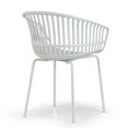 thumbnail image 7 of Set of 2 Barras White Plastic Dining Chair with Slatted Back and Iron Legs, 7 of 7