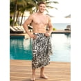 thumbnail image 3 of HAPPY BAY Men's Standard Swimsuits Sarong Pareo Beach Wrap One Size Ebony, Hawaiian Collage Summer Vacation Aloha, 3 of 6