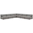thumbnail image 1 of Modway Mingle Vegan Leather 7-Piece Sectional Sofa in Gray, 1 of 11