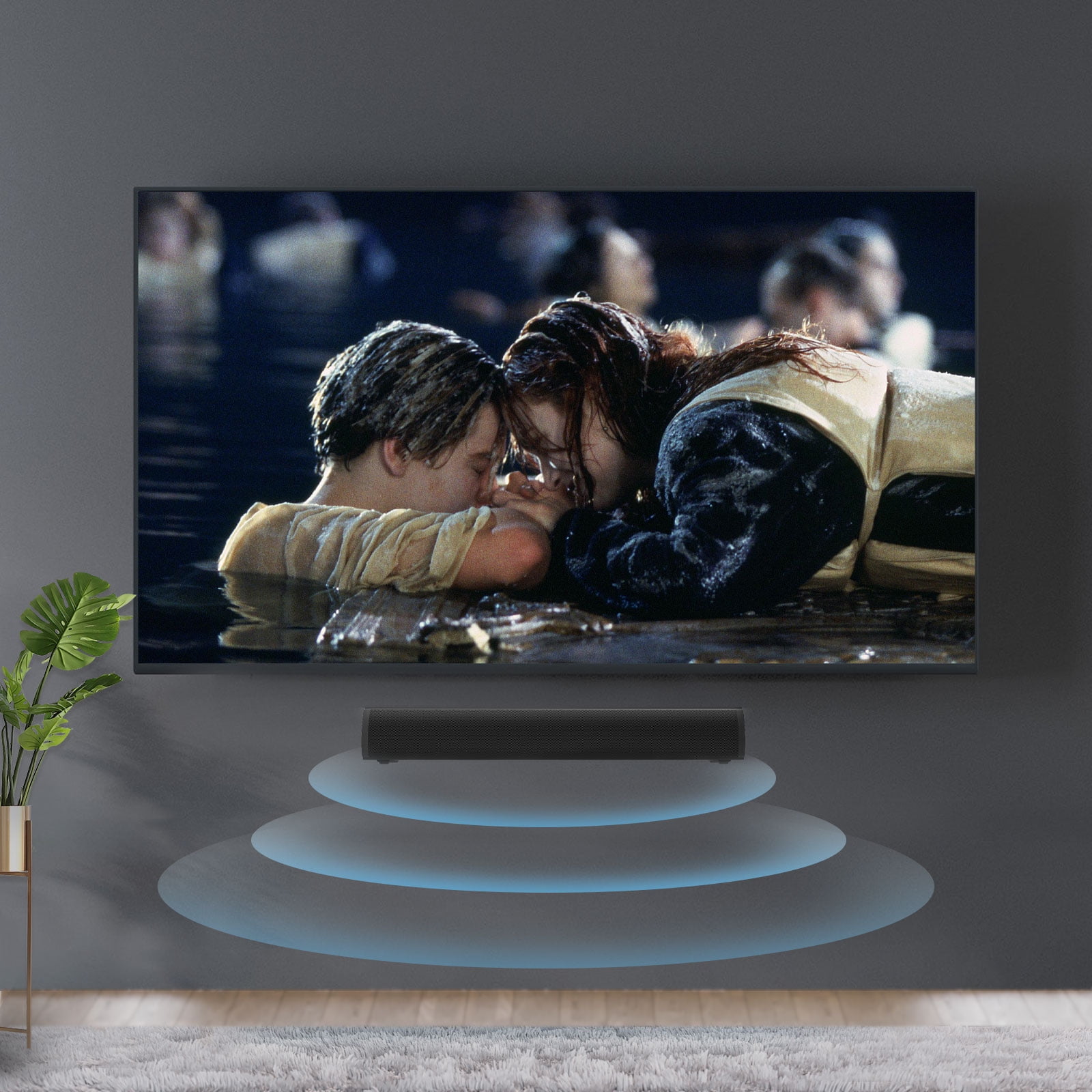 GCZ 50W Bluetooth Sound Bar with Subwoofer, Optical Input, RCA, 3D Surround Home Audio TV Speakers