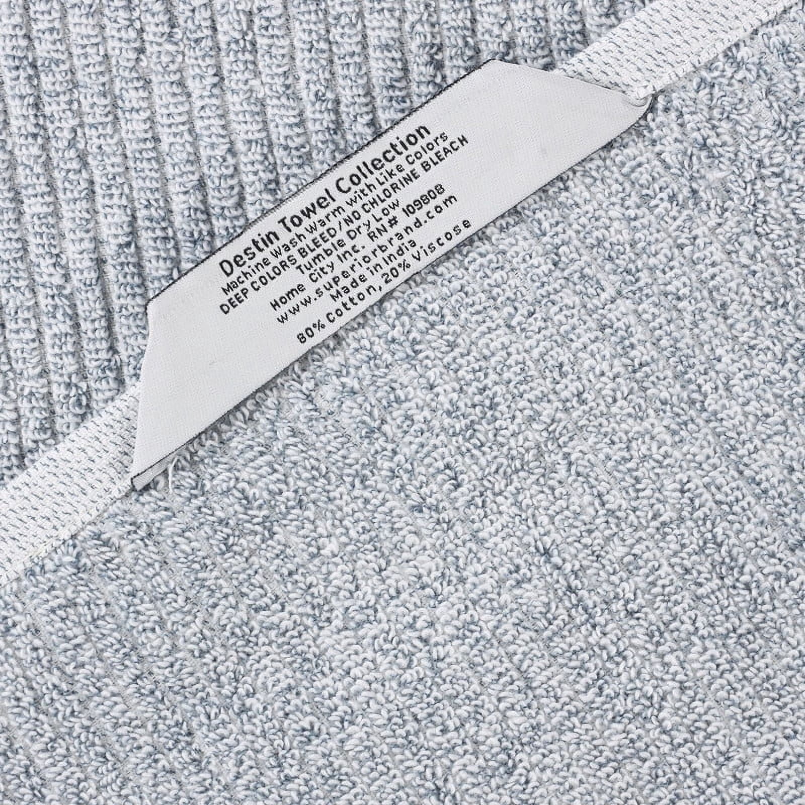 Superior Destin Viscose 6 Piece Cotton Blend Towel Set, Medium Weight Soft Towels, Denim Blue