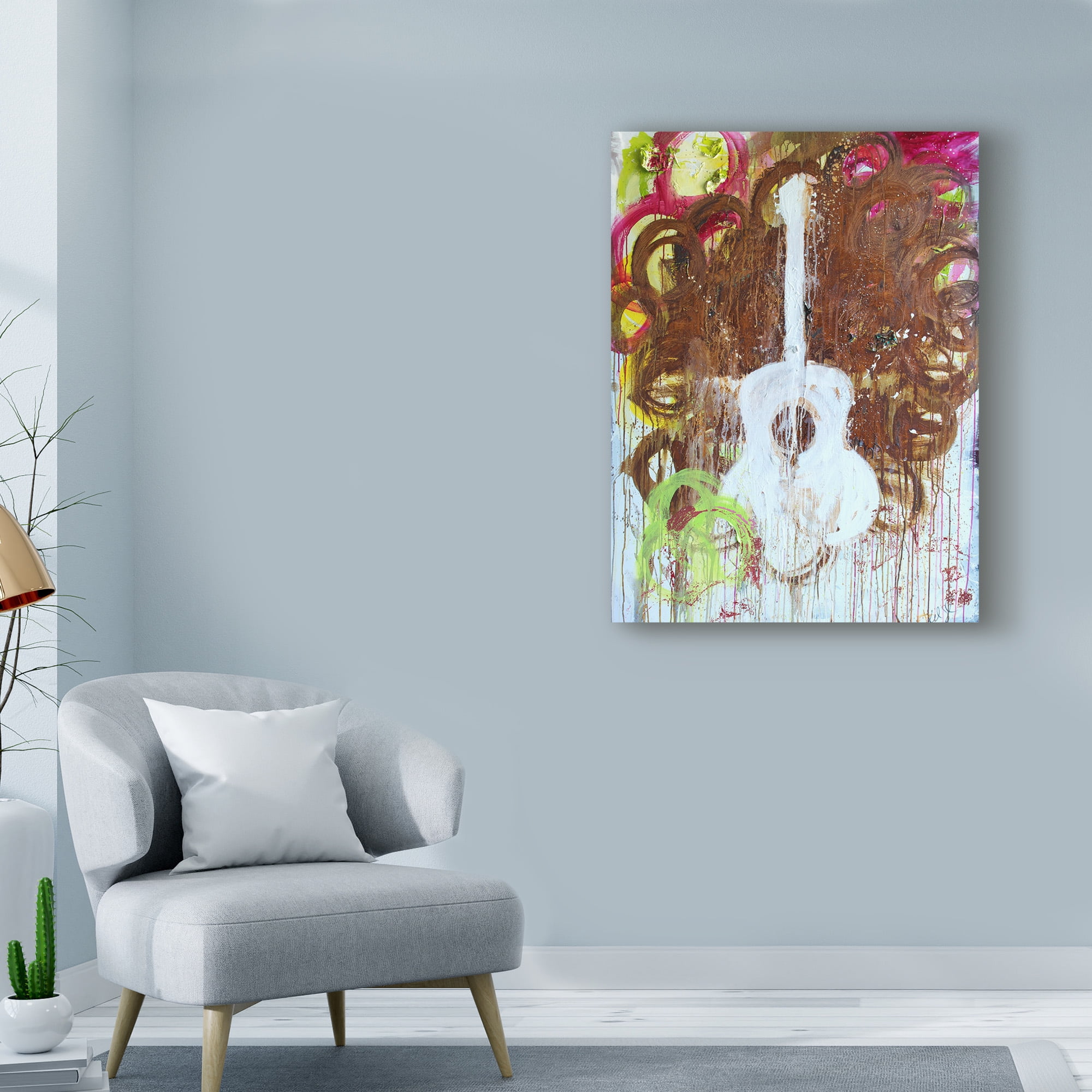 Trademark Fine Art 'White Guitar' Canvas Art by Kent Youngstrom