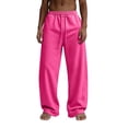 thumbnail image 2 of GrmtClth Men's Open Bottom Jogger Sweatpants Baggy Silhouette Deep Side Pockets Casual Gym Errands Athletic Trousers Hot Pink M, 2 of 5