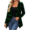 thumbnail image 2 of Mutghys Jacket for Women Plaid Long Sleeve Cardigans Home Daily Warm Comfy Fall Winter Trendy Outerwear S-2XL, 2 of 8