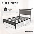 thumbnail image 7 of Bolvdo Full Bed Frame with Headboard, Noise-Free, Charging Station, LED Light, No Box Spring Needed, Gray, 7 of 7