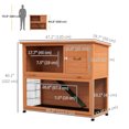 thumbnail image 3 of PawHut Wooden Rabbit Hutch with Trays, Ramp, Asphalt Roof, 3 of 10