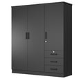 thumbnail image 5 of Woodpeckers Furniture and Mattress 61"Wide Armoire Wardrobe Closet For Hanging With 3 Drawers & Shelves, 5 of 6