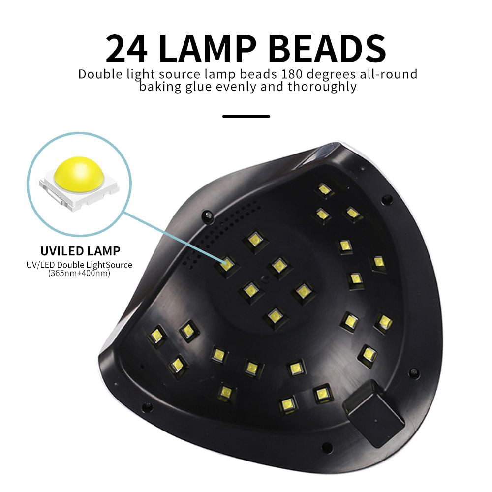 UV Light for Nails, 24LED UV LED Nail Lamp for Gel Polish,Fast Nail Dryer with Automatic Sensor, 3 Timer Setting,Small and Portable, LED Nail Light for Fingernail andToenail gel deunias