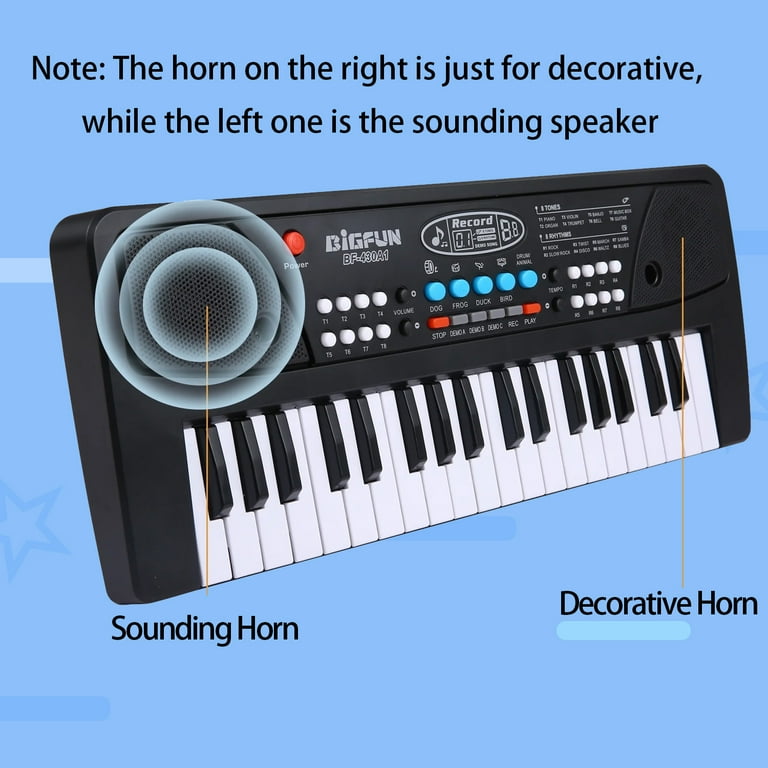 OUTGOO, Kids Piano Keyboard, 37 Keys, Microphone, Portable