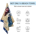 thumbnail image 2 of 250th Anniversary Beach Towel Patriotic Bald Eagle Bath Towel Funny Graphic Pool Towel 71x31in, 2 of 6