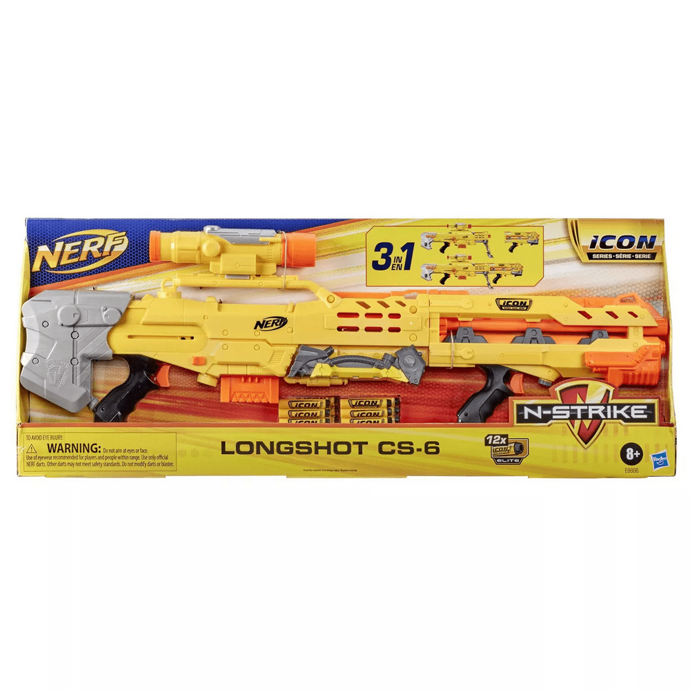 NERF NStrike Icon Series Longshot CS6 3 BLASTERS IN 1
