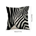 thumbnail image 3 of Print Pillow Covers 45x45cm, Black and White Zebra and Horse Pattern Decorative Throw Pillowcases Linen Cushion Covers for Sofa, Bed Home Decor (D), 3 of 6