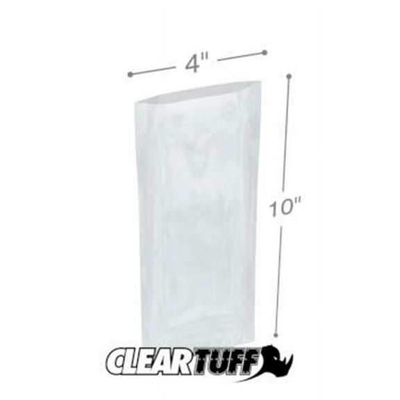International Plastics PB10410 4 x 10 in. Clear Poly Bags, 0.00125 Gauge - Case of 1000