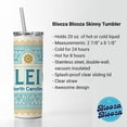 thumbnail image 3 of Raleigh NC North Carolina Travel Vacation Stamp 20oz Insulated Water Bottle Skinny Tumbler Includes Straw, 3 of 7