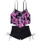 thumbnail image 5 of WILLBEST Traje de Baño de Manga Larga para Mujer, Traje de Baño Informal con Estampado de Rayas y Tirantes, Bikini Sexy, Traje de Baño de Dos Piezas, 5 of 7