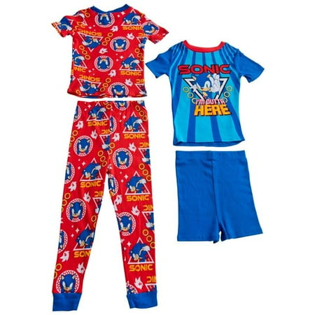 

Sonic 830427-size10 Sonic the Hedgehog Character I Am Outta Here Pajama Set - Size 10 - 4 Piece