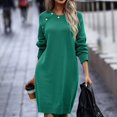 thumbnail image 7 of Lindreshi Fall Dresses for Women 2023 Homecoming Dresses Women's Winter Casual Solid Color Knitted Sweater Long Sleeve Button Dress, 7 of 7