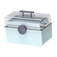 thumbnail image 2 of Caja de primeros auxilios, estuche de almacenamiento, contenedor de kits de emergencia, mango portátil para suministros de arte de costura de primeros Azul, 2 of 8