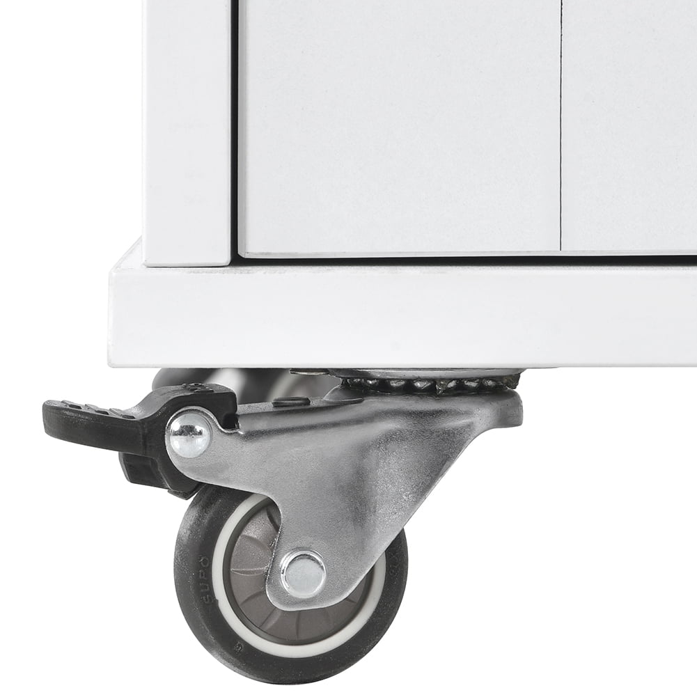 Kadyn Kitchen Island Cart, Kitchen Cart with Two Storage Cabinets and Four Locking Wheels, Kitchen Cart Cabinet with Wine Rack and Two Drawers, White Kadyn Kitchen Island Cart, Kitchen Cart with Two Storage Cabinets and Four Locking Wheels, Kitchen Cart Cabinet with Wine Rack and Two Drawers, White