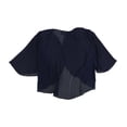 thumbnail image 2 of Alex Evenings Womens Chiffon Bolero Jacket, Blue, Plus Size, 2X, 2 of 2