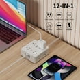 thumbnail image 7 of 6ft Flat Plug Power Strip - 8 Outlets and 4 USB Ports (1 USB C), Extension Cord for Home Office, Etl, 7 of 7