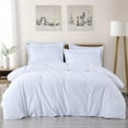 thumbnail image 2 of Chezmoi Collection Solid White 100% Cotton Duvet Cover Set King Size, 3-Piece Luxury Soft Breathable Smooth Cooling 250TC Cotton Twill Comforter Cover with Button Closure, 2 of 9