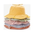 thumbnail image 4 of CoCopeaunt Summer Small Fresh Sun Hat Korea Version Of The Cute Little Bean Sprout Fairy Fisherman Hat Pure Color Matching Basin Cap, 4 of 6