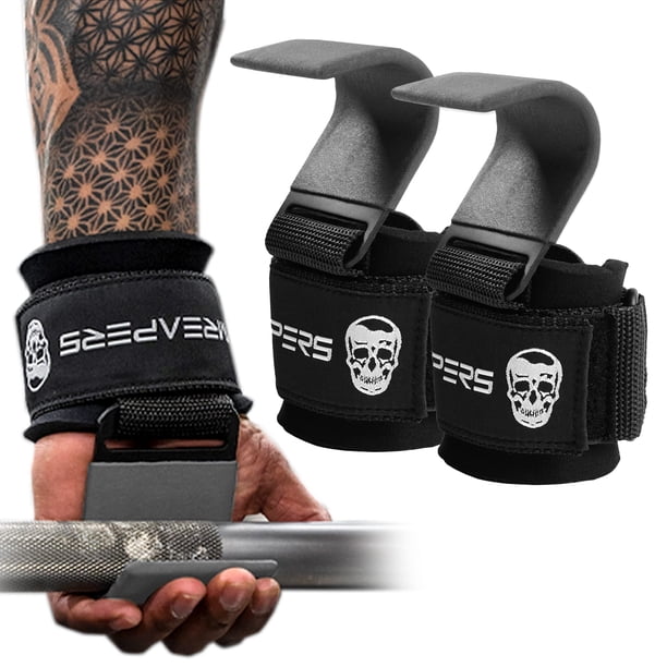Gymreapers Ganchos para Levantamiento de Pesas Par de Soporte Resistente
