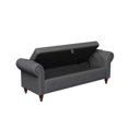 thumbnail image 7 of 63" Storage Ottoman Bench, End of Bed Button Tufted Ottoman Bench, Rolled Armed Ottoman Couch Long Bench for Bedroom, Living Room, End of Bed, Hallway, DARK GRAY, 7 of 7