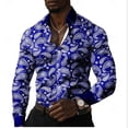 thumbnail image 5 of Camisa de discoteca de moda para hombre, camisa casual con estampado floral retro en 14 colores, camisa de manga larga con solapa y botones, camisa para hombre S-5XL, 5 of 5