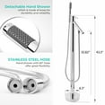 thumbnail image 4 of AKDY 43" Freestanding Bathtub Faucet Floor Mount Tub Filler Handheld Bath Wand Shower, 4 of 5