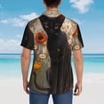 thumbnail image 4 of Yiaed Black Cat in Wildflowers Print Hawaiian Shirt for Men Short Sleeve Button Down Shirts Beach Shirts for Men,Large, 4 of 7