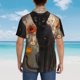 thumbnail image 4 of Balery Black Cat in Wildflowers Camisas hawaianas de manga corta para hombre, camisas playeras de corte holgado, camisas de vacaciones con botones,Large, 4 of 7