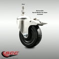 thumbnail image 2 of 4 Inch 316SS Soft Rubber Wheel Swivel 10mm Stem Caster Total Lock Brake SCC, 2 of 2