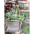 thumbnail image 4 of Saint Patrick's Day Outdoor Tablecloth - 54 Inch Round Dining Table Cover, Vintage Green Plaid Lucky Clovers Waterproof Outdoor Table Cloth with Umbrella Hole & Zipper for Picnic/Patio/Party, 4 of 7