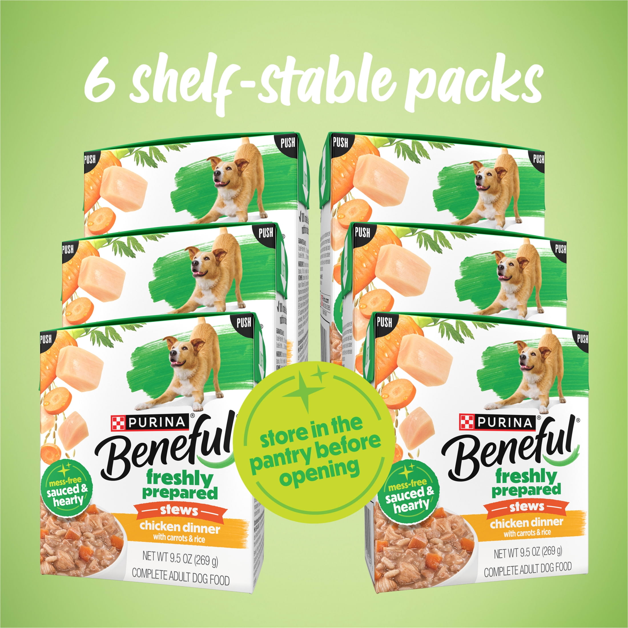 (6 pack) Purina Beneful Freshly Prepared Stews Chicken Dinner Wet Dog Food, 9.5 oz Carton