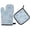 Pastel Blue Bows and Dots, variant on 2 PCS Oven Baking Gloves Set Heat Resistant Oven Mitt & Pot Holder Set Cooking Mitts Kitchen Home Supplies Panda and Clouds Pattern