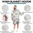 thumbnail image 5 of White Highland Cow Car Flower Pattern Wearable Oversized Blanket,Wearable Blanket Hoodie for Adults,Cozy Hooded Blankets with Super Pockets,Super Warm Fuzzy Pullover for Women & Men, 5 of 6