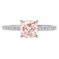thumbnail image 7 of Solitaire with Accents Engagement Ring for Women - 2.7ct Simulated Pink Diamond in 14K White Gold Promise Ring, 7 of 7