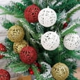 thumbnail image 5 of 6/24 piezas de bolas de adorno navideño de oro rojo para niños, juguetes con purpurina hueca para colgar en el árbol de Navidad, decoración para fiestas de Año Nuevo en el hogar, 5 of 5