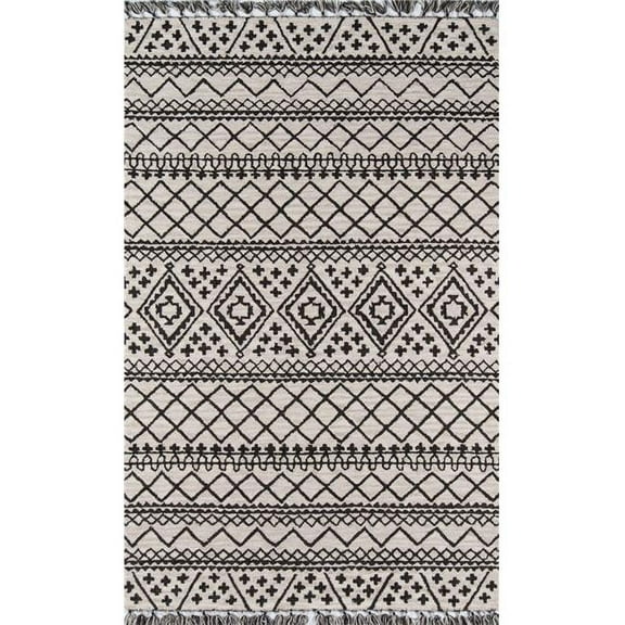 Momeni Tahoe Wool Hand Tufted Grey Area Rug 5' X 8'
