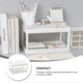 thumbnail image 2 of 1Pc Simple Storage Rack Double Layer Shelf Desktop Stationery Rack (White)28X18.5CMWhite, 2 of 4